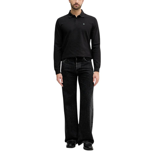Black Cotton Long Sleeve T-Shirt