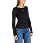 Black Recycled Cotton Long Sleeve T-Shirt