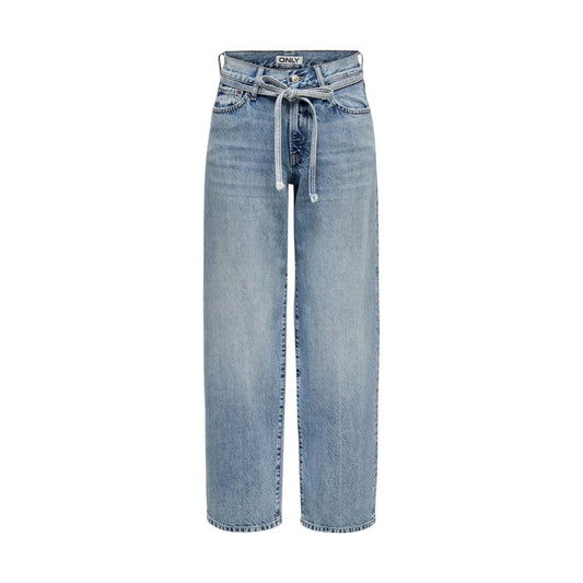 Light Blue Cotton Bootcut Jeans
