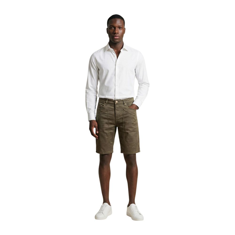 Bicolor Cotton Bermuda Shorts