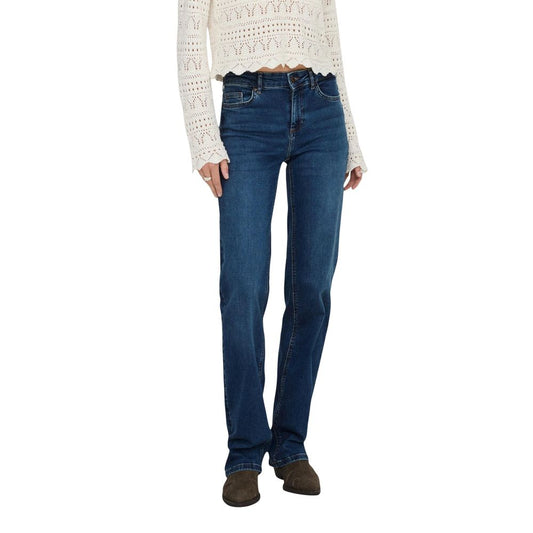 Blue Cotton Bootcut Jeans