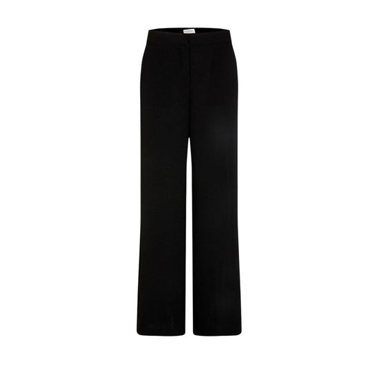 Black Polyester Casual Pants