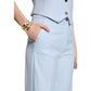 Blue Polyester Dress Pants