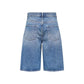 Blue Cotton Bermuda Shorts