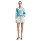 Blue Cotton Mini Skirt