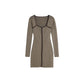 Brown Viscose Midi Dress