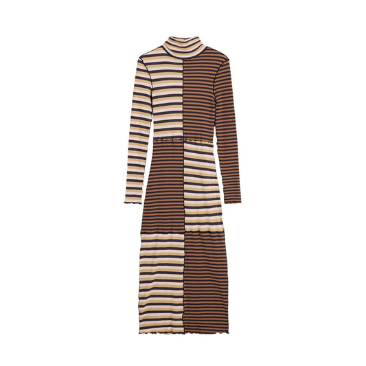 Brown Cotton Long Dress