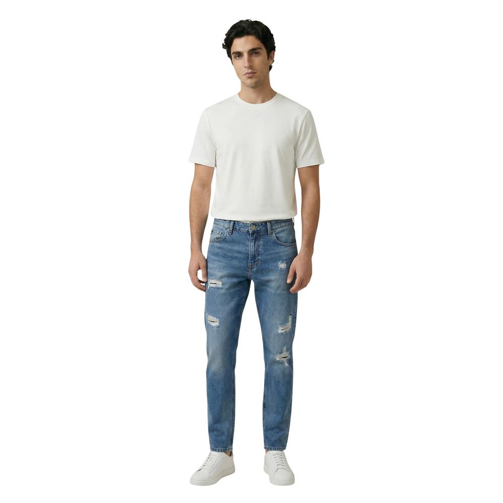 Blue Cotton Skinny Jeans