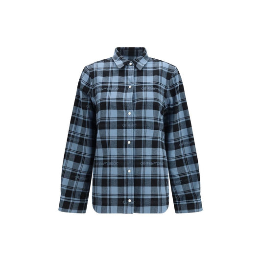 Blue Cotton Full-Length Jacket
