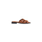 Brown Leather Flat Sandals