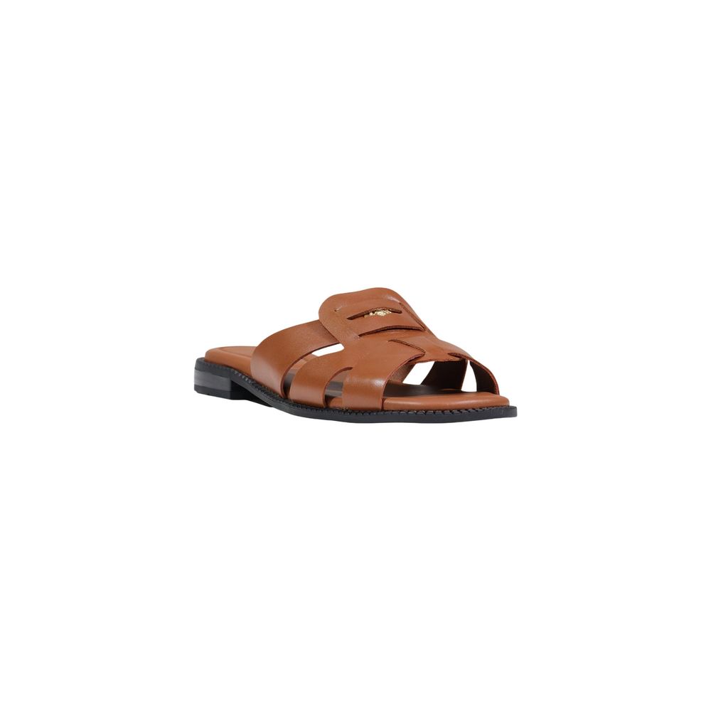 Brown Leather Flat Sandals