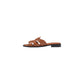 Brown Leather Flat Sandals