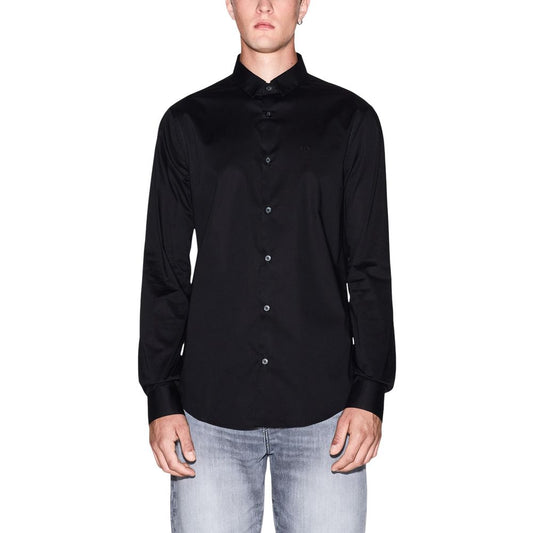 Black Cotton Dress Shirt