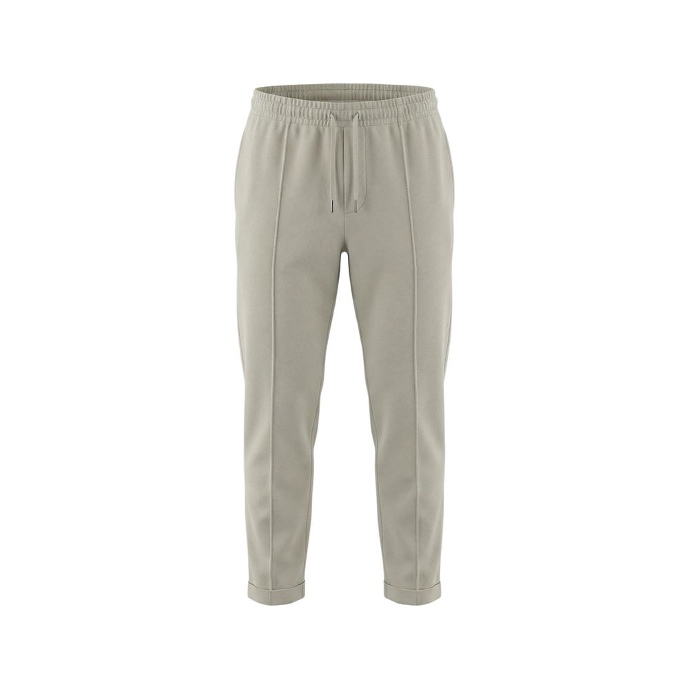 Beige Polyester Casual Pants