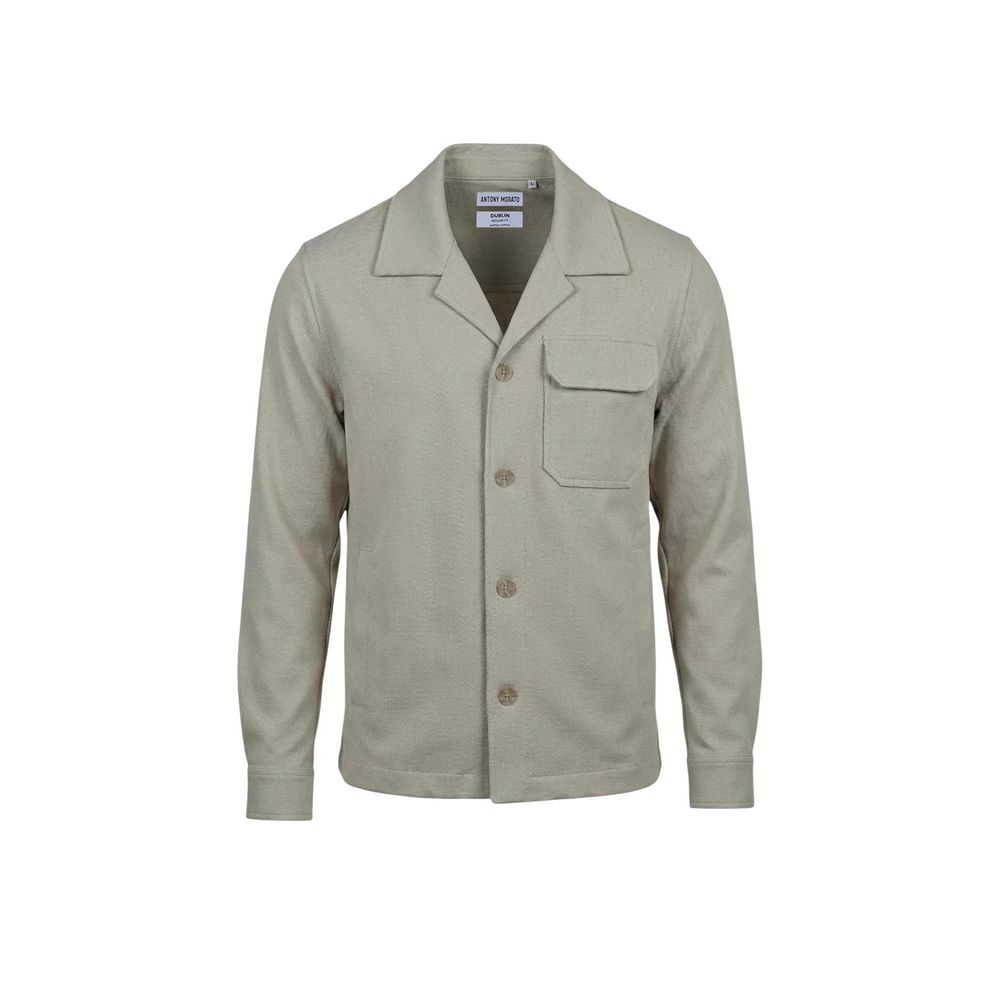 Beige Polyester Full-Length Jacket