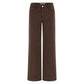Brown Lyocell Flared Pants