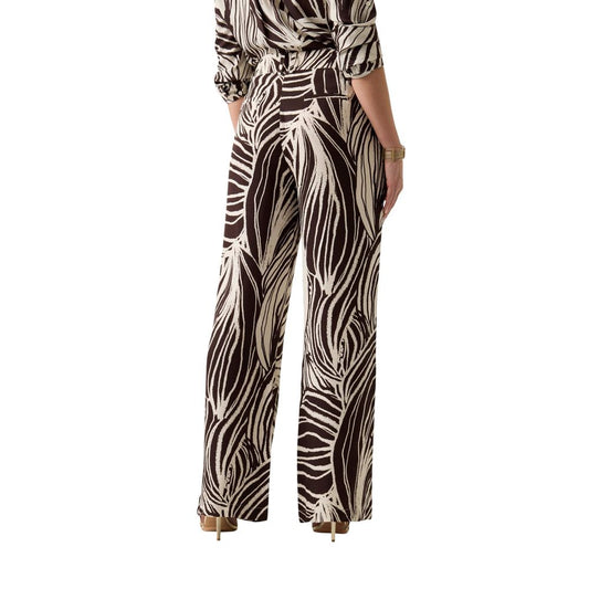 Brown Viscose Casual Pants