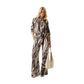 Brown Viscose Casual Pants