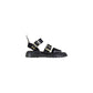 Black Leather Flat Sandals