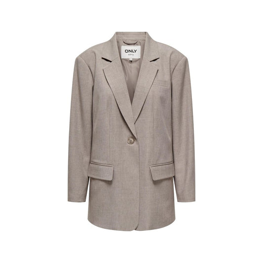 Beige Polyester Blazer