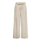 Cream Cotton Flared Pants