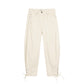 Beige Cotton Casual Pants