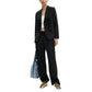 Black Polyester Casual Pants