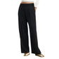 Black Polyester Casual Pants
