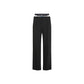 Black Polyester Casual Pants