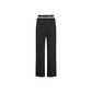 Black Polyester Casual Pants