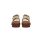 Beige Leather Platform Sandals