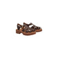 Brown Leather Flat Sandals