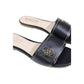 Black Leather Flat Sandals