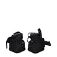 Black Fabric Strap-On Sandals