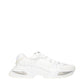 White Fabric Athletic Sneakers