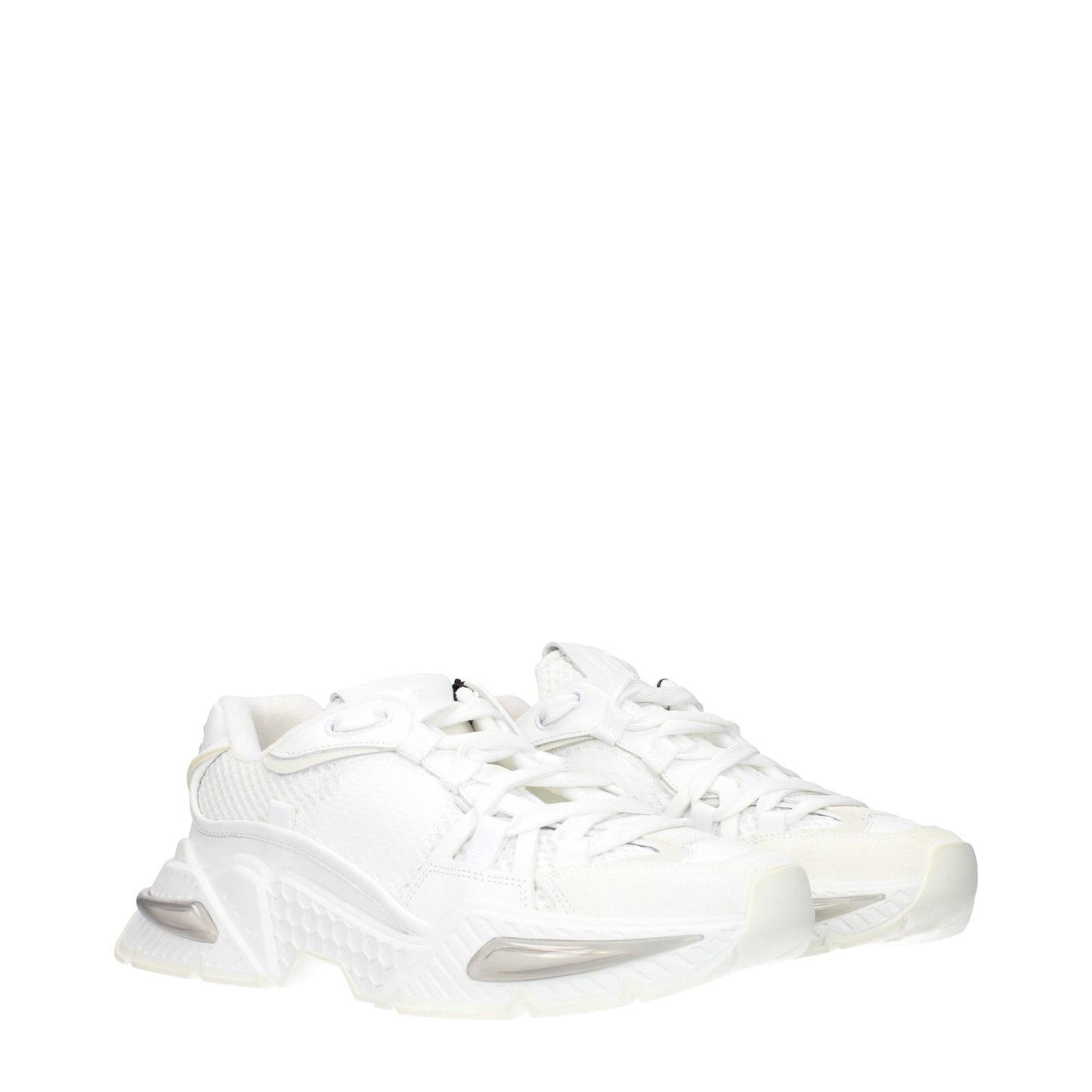 White Fabric Athletic Sneakers