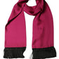 Men Burgundy Silk Fringed Lace Stole Scarf