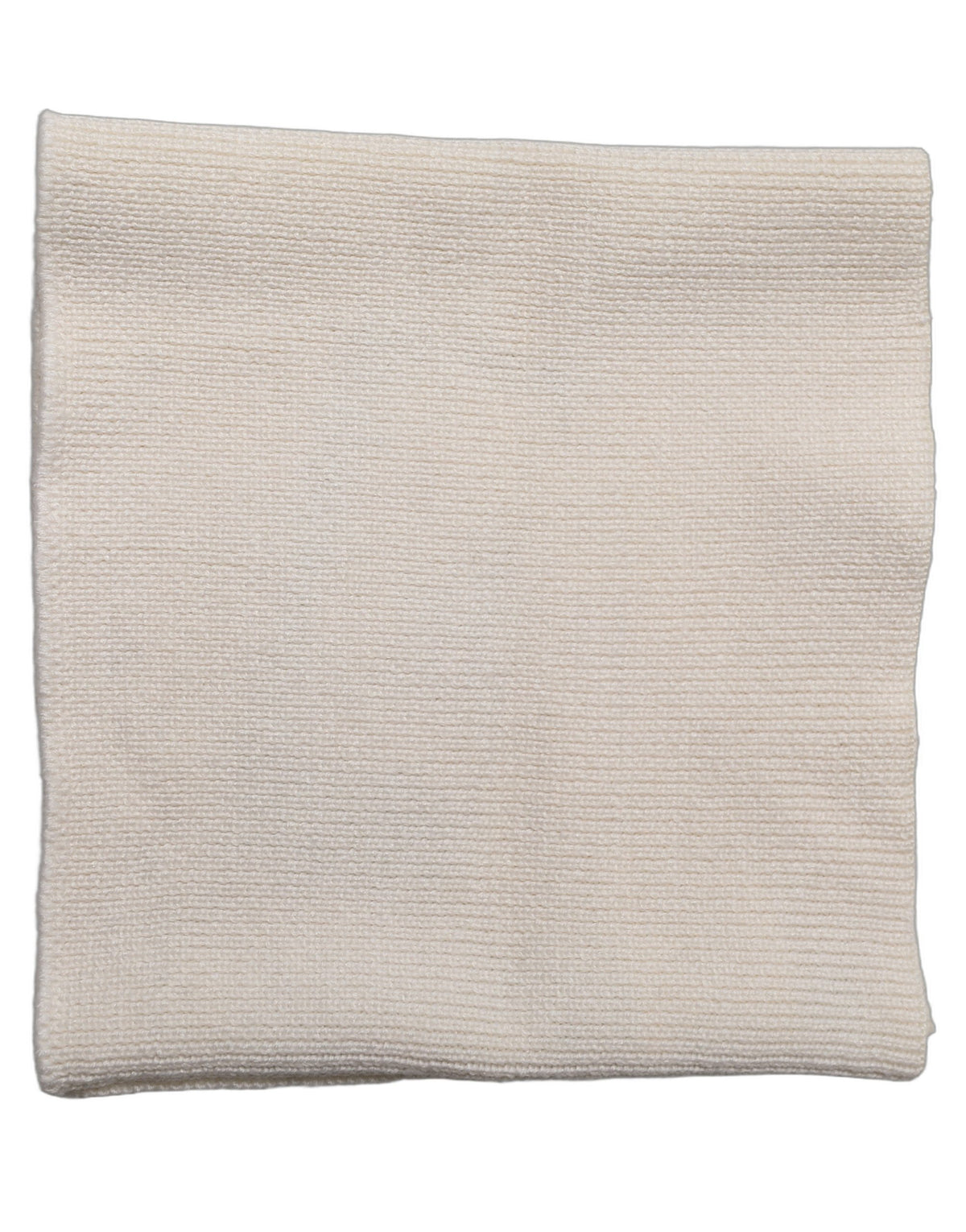 Men White Polyester Knitted Neck Warmer Scarf