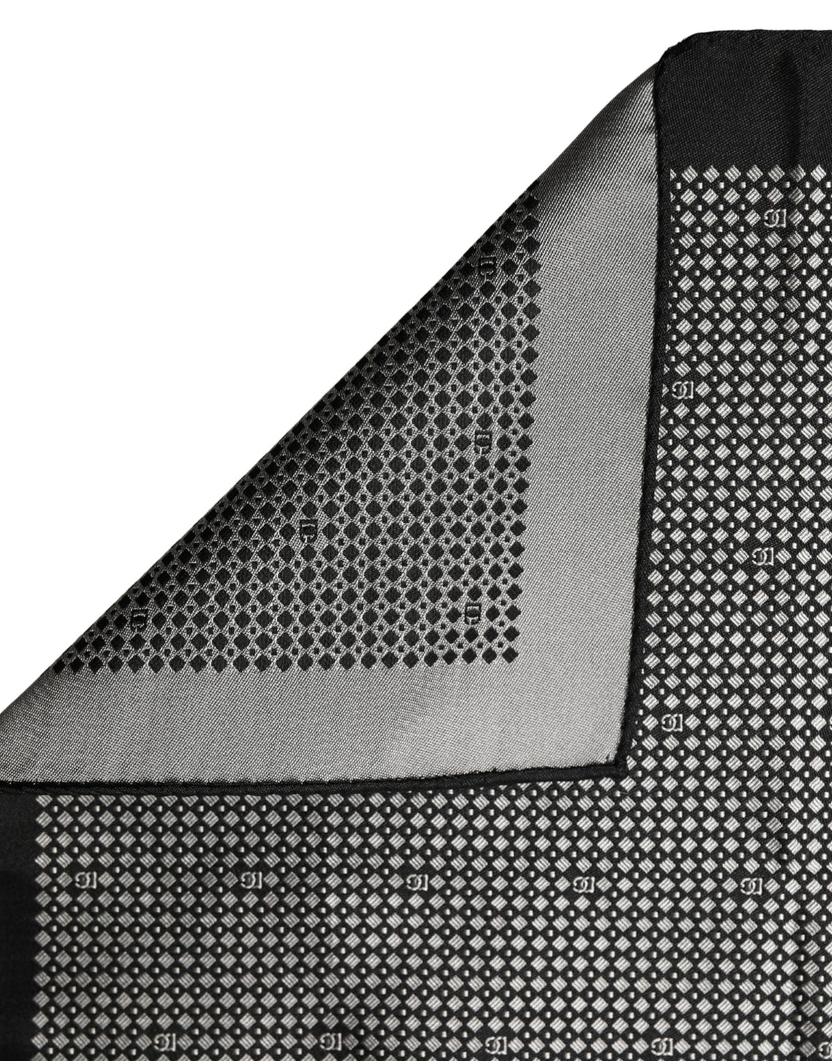 Black White Patterned Pocket Square Scarf