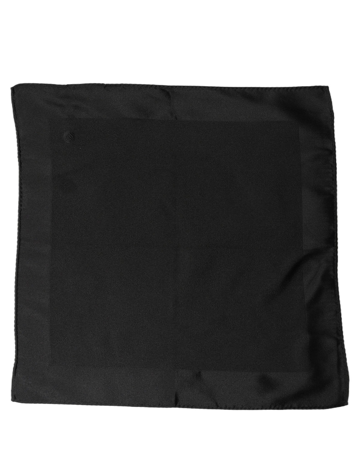 Black Silk Square Handerkerchief Pocket Scarf