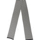 Black White Stripes Silk Knitted Shawl Scarf