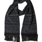 Blue Floral Silk Fringed Neck Shaw Scarf