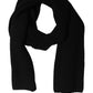 Men Black Wool Knitted Neck Shawl Scarf
