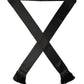 Black Satin Silk Skinny Fringed Shawl Scarf