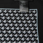 Black Silk Geometric Handkerchief Pocket Scarf
