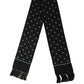 Black Silk DG Logo Men Fringed Shawl Scarf