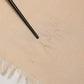 Beige Silk Wool Fringed Men Lace Stole Scarf