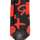 Black Silk Red Graphic Hearts Adjustable Tied Necktie Tie