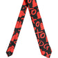 Black Silk Red Graphic Hearts Adjustable Tied Necktie Tie