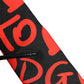 Black Silk Red Graphic Hearts Adjustable Tied Necktie Tie